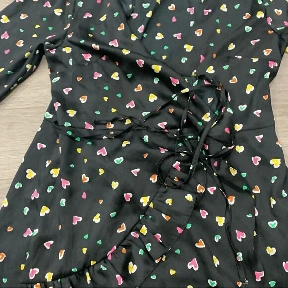 ASOS ruffle heart  bell rainbow wrap dress 8 - Picture 4 of 9